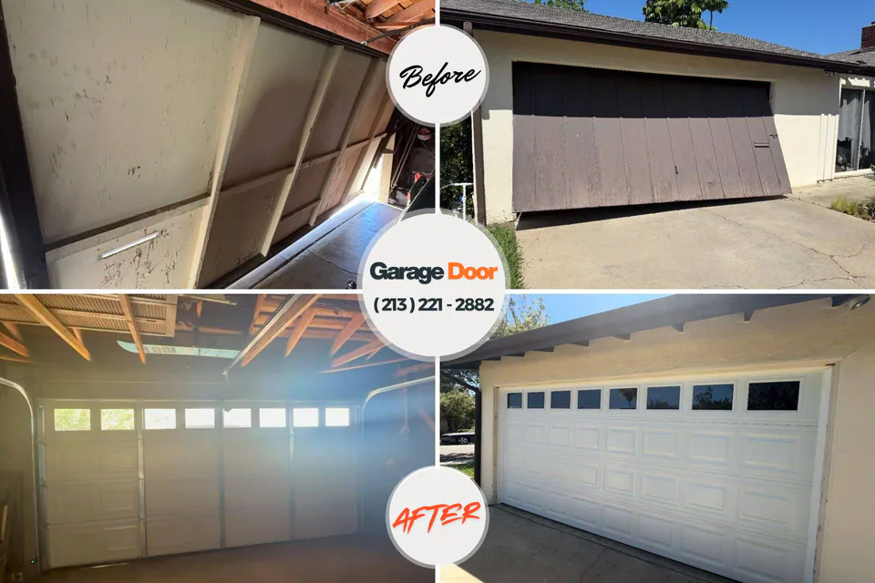 Before and after: garage door company Santaquin, UT
